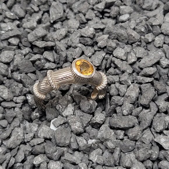 Judith Ripka Citrine Ring  .925  Sz 8 - Picture 2 of 5